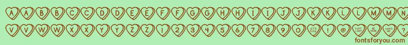 SweetHeartsOt Font – Brown Fonts on Green Background