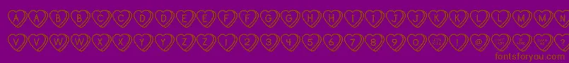SweetHeartsOt Font – Brown Fonts on Purple Background