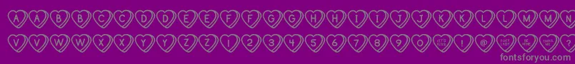 SweetHeartsOt Font – Gray Fonts on Purple Background