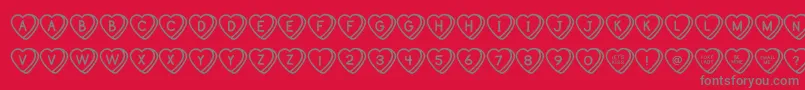 SweetHeartsOt Font – Gray Fonts on Red Background