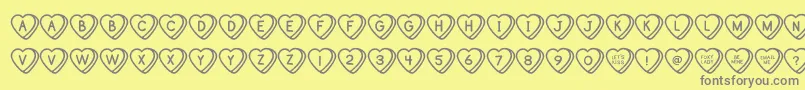 SweetHeartsOt Font – Gray Fonts on Yellow Background