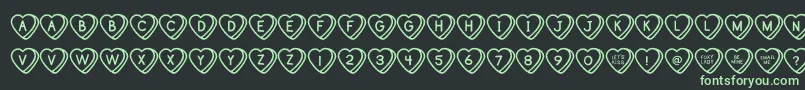 SweetHeartsOt Font – Green Fonts on Black Background