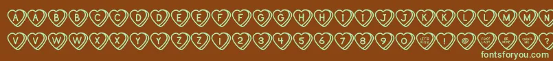 SweetHeartsOt Font – Green Fonts on Brown Background