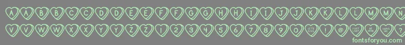SweetHeartsOt Font – Green Fonts on Gray Background
