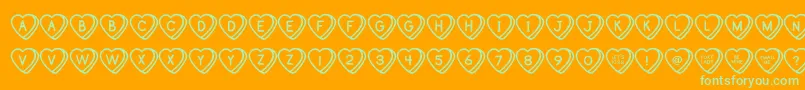 SweetHeartsOt Font – Green Fonts on Orange Background