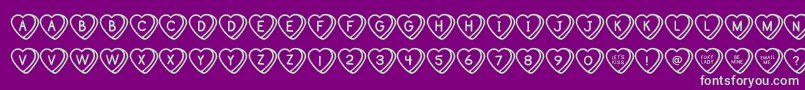 SweetHeartsOt Font – Green Fonts on Purple Background