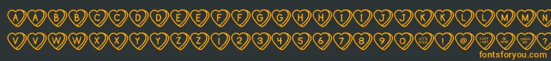 SweetHeartsOt Font – Orange Fonts on Black Background