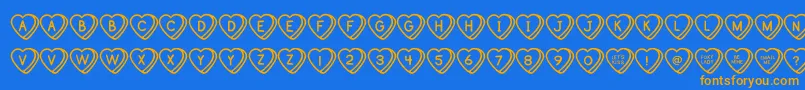 SweetHeartsOt Font – Orange Fonts on Blue Background
