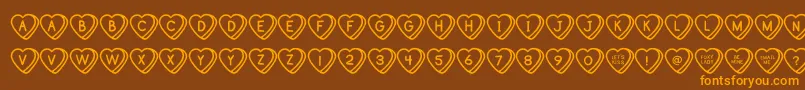 SweetHeartsOt Font – Orange Fonts on Brown Background