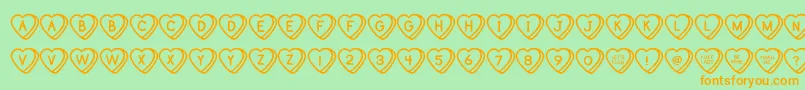 SweetHeartsOt Font – Orange Fonts on Green Background