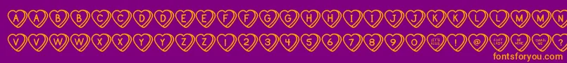 SweetHeartsOt Font – Orange Fonts on Purple Background