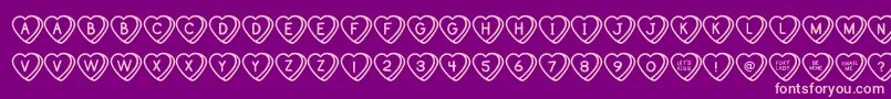 SweetHeartsOt Font – Pink Fonts on Purple Background