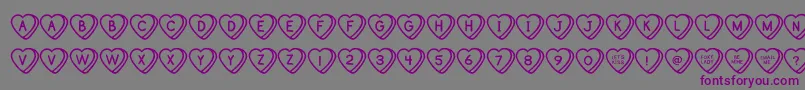 フォントSweetHeartsOt – 紫色のフォント、灰色の背景