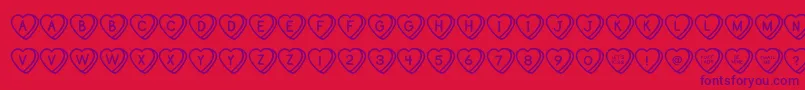 SweetHeartsOt Font – Purple Fonts on Red Background