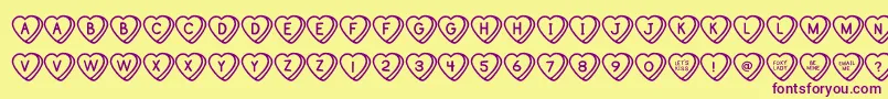 SweetHeartsOt Font – Purple Fonts on Yellow Background