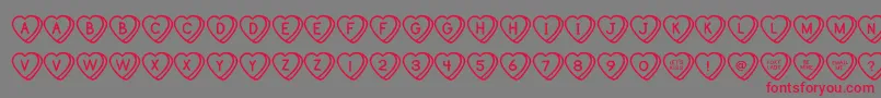SweetHeartsOt Font – Red Fonts on Gray Background