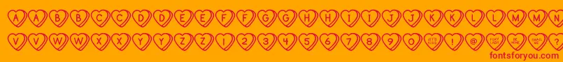 SweetHeartsOt Font – Red Fonts on Orange Background