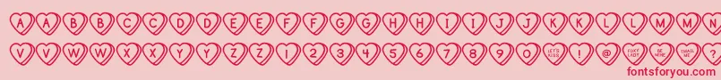 SweetHeartsOt Font – Red Fonts on Pink Background