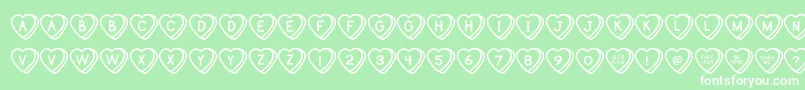 SweetHeartsOt Font – White Fonts on Green Background