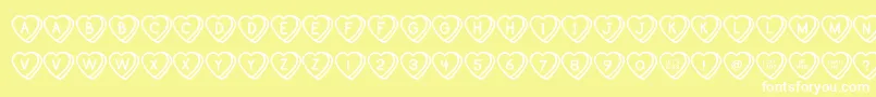 SweetHeartsOt Font – White Fonts on Yellow Background
