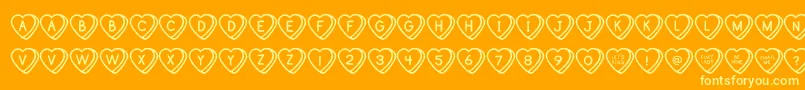 SweetHeartsOt Font – Yellow Fonts on Orange Background