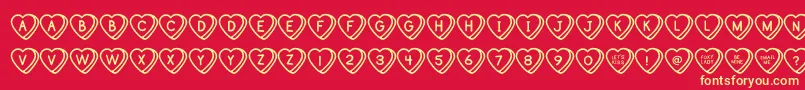 SweetHeartsOt Font – Yellow Fonts on Red Background