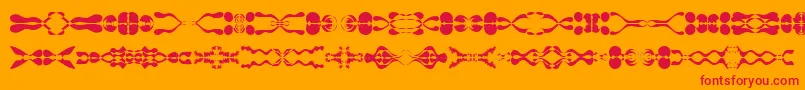 Lamorte11-Schriftart – Rote Schriften auf orangefarbenem Hintergrund