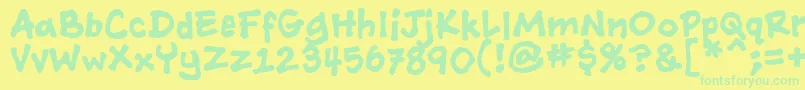 AshcanBbBold Font – Green Fonts on Yellow Background