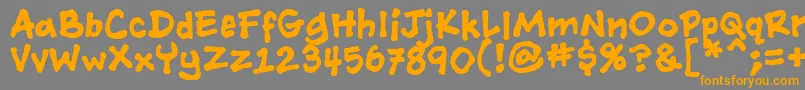 フォントAshcanBbBold – オレンジの文字は灰色の背景にあります。