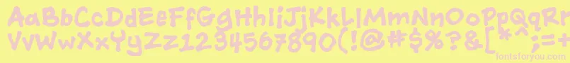 AshcanBbBold Font – Pink Fonts on Yellow Background