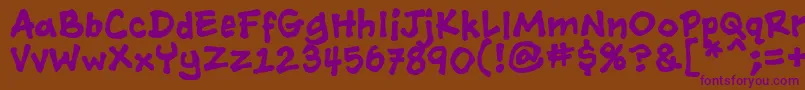 AshcanBbBold Font – Purple Fonts on Brown Background