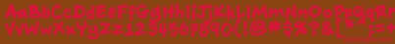 フォントAshcanBbBold – 赤い文字が茶色の背景にあります。