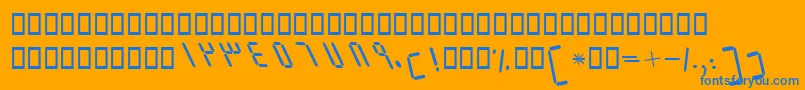 Więcej informacji o czcionce BElmItalic Czcionka BElmItalic – niebieskie czcionki na pomarańczowym tle