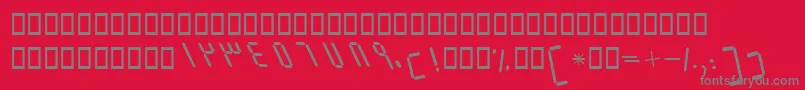 フォントBElmItalic – 赤い背景に灰色の文字
