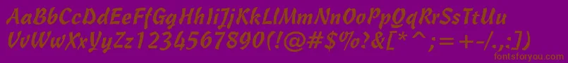 Freehand471Bt Font – Brown Fonts on Purple Background