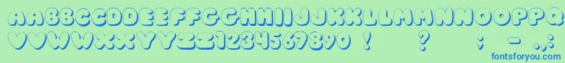 JiChunkyCaps Font – Blue Fonts on Green Background