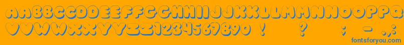 JiChunkyCaps Font – Blue Fonts on Orange Background