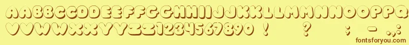 JiChunkyCaps Font – Brown Fonts on Yellow Background