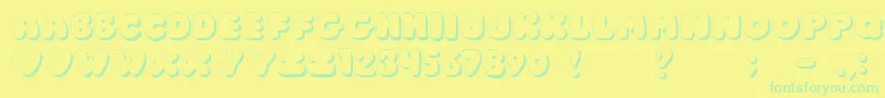 Police JiChunkyCaps – polices vertes sur fond jaune