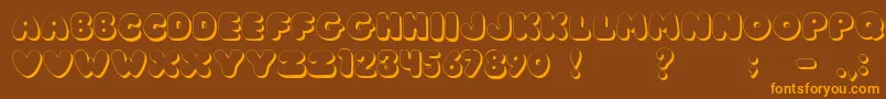 JiChunkyCaps Font – Orange Fonts on Brown Background