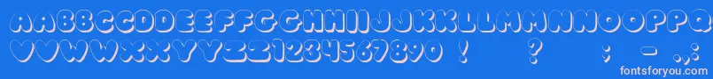 JiChunkyCaps Font – Pink Fonts on Blue Background