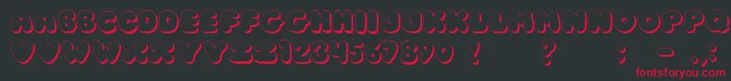 フォントJiChunkyCaps – 黒い背景に赤い文字