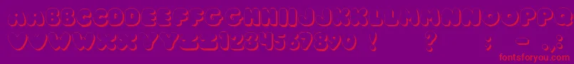 フォントJiChunkyCaps – 紫の背景に赤い文字