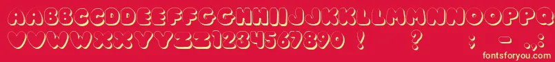 JiChunkyCaps Font – Yellow Fonts on Red Background