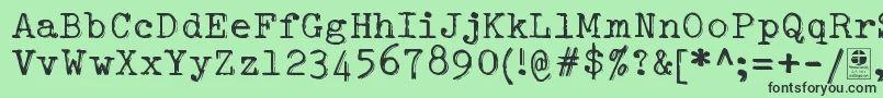 TypowriterShakyDemo Font – Black Fonts on Green Background