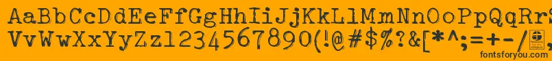 TypowriterShakyDemo-Schriftart – Schwarze Schriften auf orangefarbenem Hintergrund