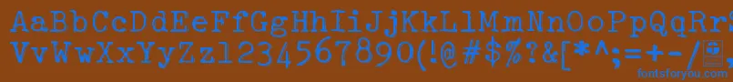 TypowriterShakyDemo Font – Blue Fonts on Brown Background