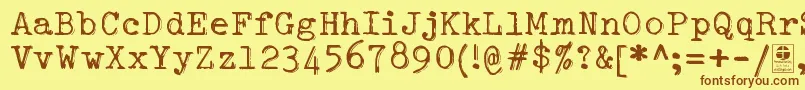 TypowriterShakyDemo Font – Brown Fonts on Yellow Background