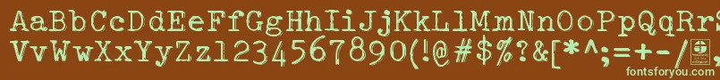 TypowriterShakyDemo Font – Green Fonts on Brown Background