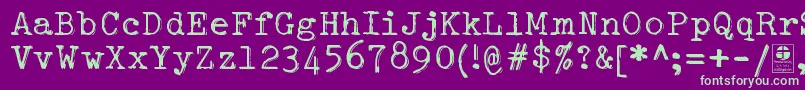 TypowriterShakyDemo Font – Green Fonts on Purple Background